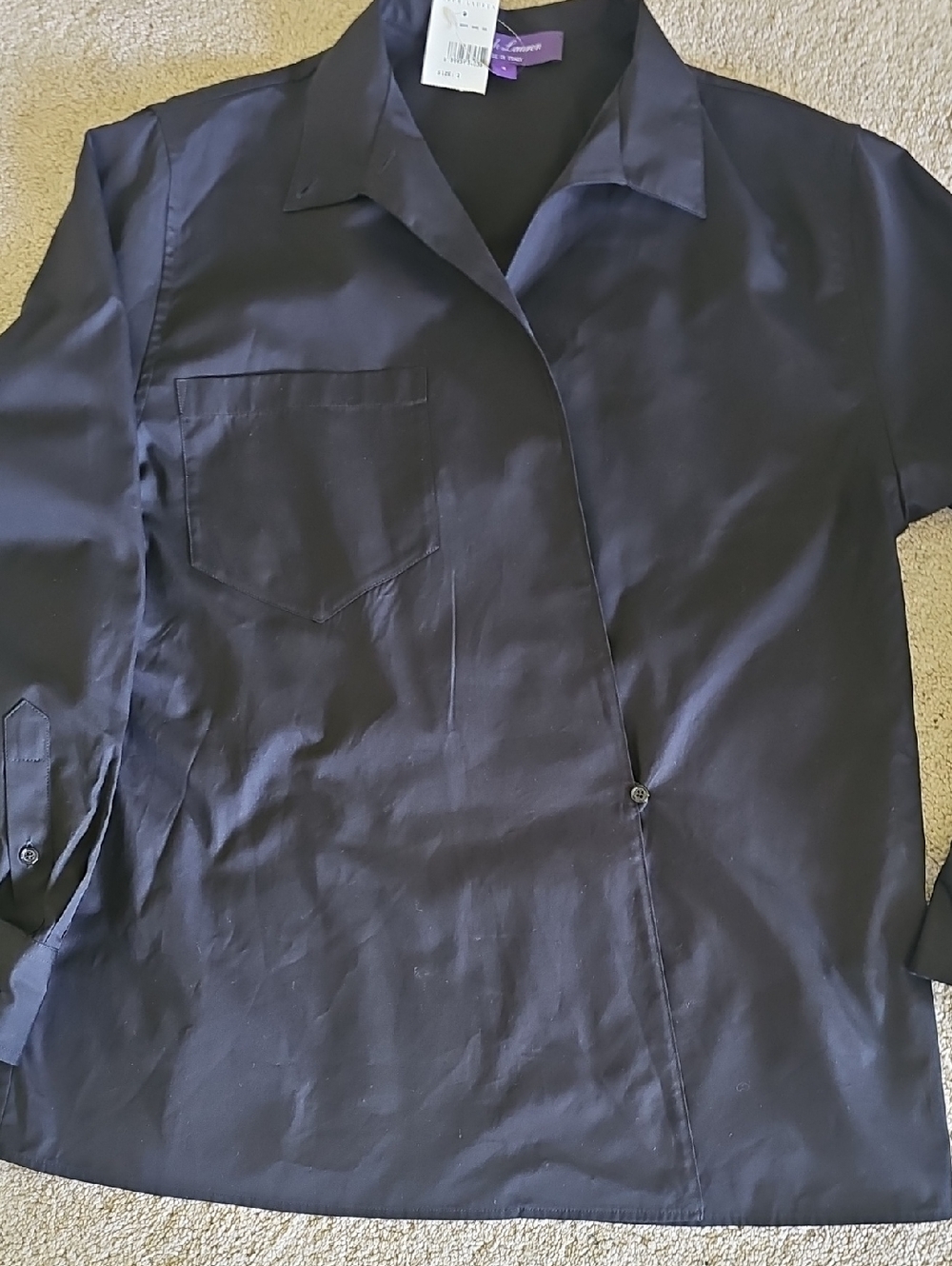 Ralph Lauren Purple Label Black Button Front Shirt - Picture 2 of 6